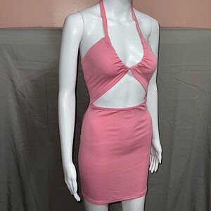 SHEIN Pink Backless Cutout Party Dress - XS